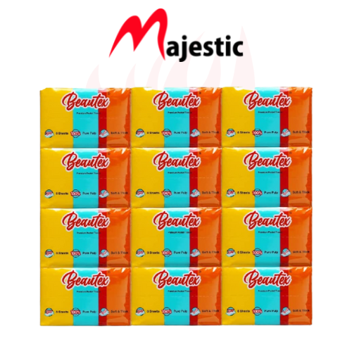 Beautex 3-Ply Pocket Tissue 6x12x8Sheets - Majestic Trader